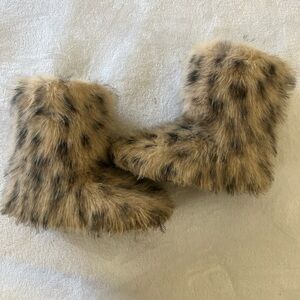 SHEIN Faux Fur Combat Boots - Brown and Black